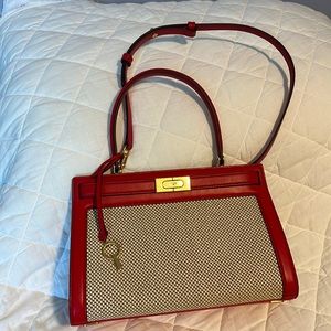 Tory Burch “Lee Radziwill small bag” leather and twill